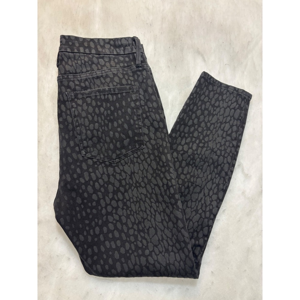 Good American Good Legs Crop Jeans Black Animal Print‎ Skinny High Rise 12/31